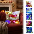 thumbnail image 2 of Christmas Throw Pillow Covers 18x18" Christmas LED Pillows 2 Modes Switching Printed Sofa Pillows Cushions Pillowcases Linen Pillow Case for Sofa Couch Xmas Decorations, 2 of 7