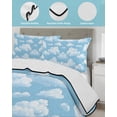 thumbnail image 3 of Quilts Queen Size Bedding Set, Sky Blue Reversible Summer Quilt 3 Pieces, Cartoon Nature Landscape Lightweight Bedspreads Coverlets with 2 Pillow Shams for All Seasons, 3 of 5
