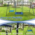 thumbnail image 3 of Kids Swing Sets for Backyard, SEGMART Kids Playground Sets for Backyards, Heavy Duty Outdoor Metal Swing Sets for Kids, Swingsets with Seesaw, Belt Swing, Slide, Glider for Backyard, 3 of 6