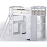 NE Kids School House Student Loft Bed, White