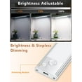 thumbnail image 4 of Under Cabinet Rechargeable Lighting: Motion Sensor Dimmable Lights Indoor - Battery Operated Wireless Activated Closet Light Magnetic Led for Kitchen Home Bathroom Counter Shelf, 4 of 4