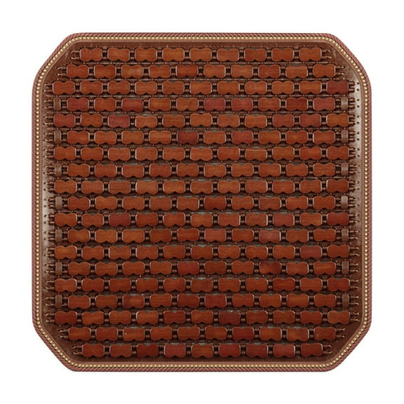 geerera Wooden Bead Seat Cushion 17x17 Inch Ventilated Cool Mat for Truck Car Office Chair Summer Use