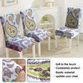 thumbnail image 5 of Colorful and Artistic Paisley Vintage Dining Chair Covers 4 Pack Featuring Bohemian Floral and Ethnic Retro Pattern Washable Polyester Stretch Slipcovers Removable Protector for Elegant Decor, 5 of 7