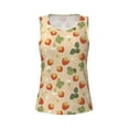 thumbnail image 4 of Xecao Floral Strawberr print women's scoop neck, loose-fit workout tank tops for the gym., 4 of 9