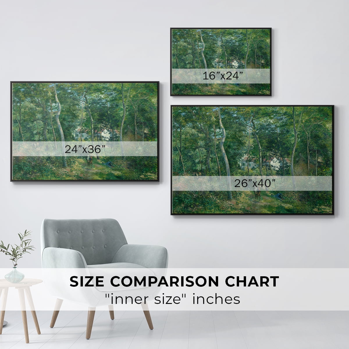 Vintage Landscape-XXX By Wexford Home Framed in Black Wood Gallery Wrapped Canvas 27 in. x 41 in.