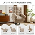 thumbnail image 6 of Oversized Power Lift Recliner with Massage and Heat for Elderly, 26" Extra Wide Electric Lift Recliner with Overstuffed Backrest, Faux Leather Lift Chair for Big and Tall, USB Port, Beige, 6 of 8