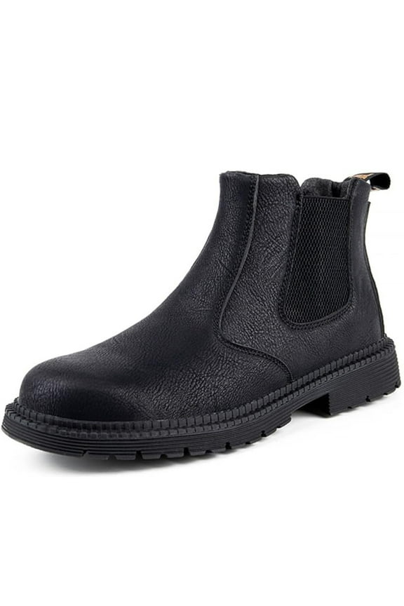Steel Toe Boots for Men Non-Slip Safety Shoes Leather Comfortable Work Shoes for Industrial Construction Chef Kitchen Work Travel Mountain Climbing and Hiking
