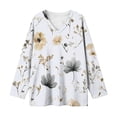 thumbnail image 7 of Nugftut Plus Size Tops for Women Long Sleeve Floral Graphic V Neck Blouses Casual Loose Fit Shirts, 7 of 7