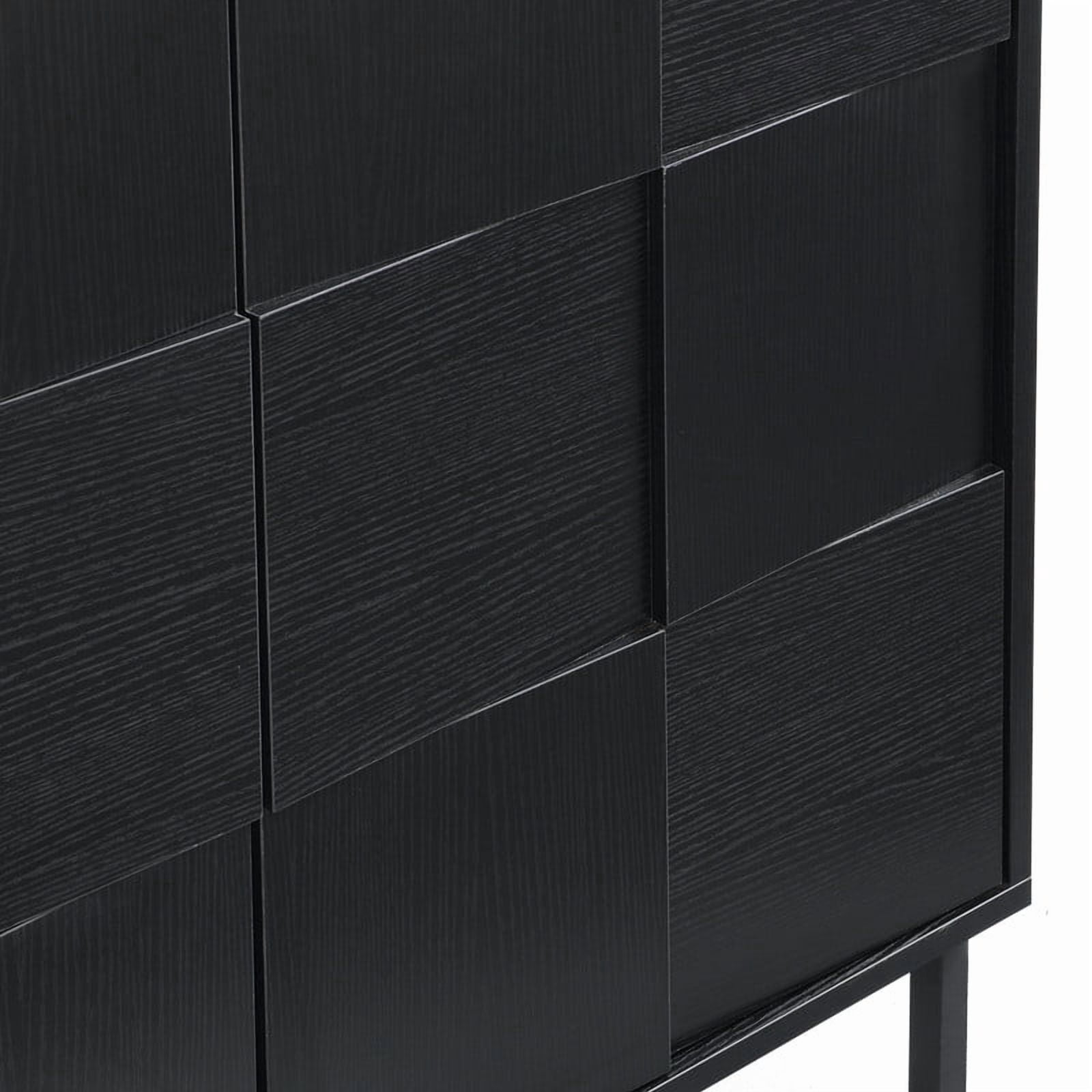 Euroco Sideboard Buffet Cabinet with Storage, Modern Storage Credenza Coffee Bar with 2 Doors for Kitchen Living Room,Entryway,Matt Black