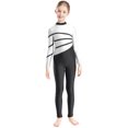 thumbnail image 3 of Kaerm Kids Girls Long Sleeve Gymnastics Dance Leotards Tumbling Ballet Unitard Athletic Jumpsuits White 6, 3 of 7