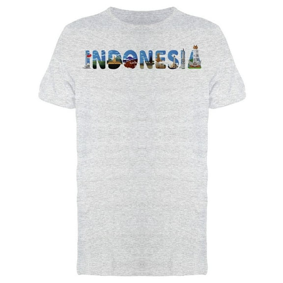 Indonesia Landmark Lettering Tee Men's -Image by Shutterstock