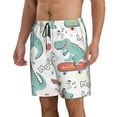 thumbnail image 2 of Disketp Men'S Swim Trunks Hawaiian Breathable Surf Beach Swimsuits Mesh Lining Beach Shorts With Pockets-Music Lover Dinosaur, 2 of 9