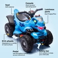 thumbnail image 3 of JIMUPARK 12V Dinosaur Ride on ATV, Four Wheeler Electric Car for Kids, LED Lights, Bluetooth and Microphone Interface, Power Display, Safe Driving, Outdoor Toys for Boys and Girls Ages 1-6, Blue, 3 of 9