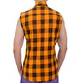 thumbnail image 2 of Hot Leathers FLM5003 Men’s Black and Orange Sleeveless Cotton Flannel Shirt 3X-Large, 2 of 2