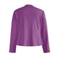 thumbnail image 6 of YDFCWXW Womens Open Front Work Blazer Long Sleeve Office Jacket Solid Color Cardigans with Zipper Pockets Purple, XXL, 6 of 6