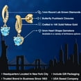 thumbnail image 2 of Gem Stone King 14K Yellow Gold Swiss Blue Topaz and Lab Grown Diamond Earrings for Women | 1.15 Cttw | Gemstone November Birthstone | Heart Shape 5MM, 2 of 6