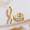thumbnail image 5 of Gold Huggie Earrings for Women 14K Real Gold Plated, Small Cubic Zirconia Cartilage Hoop Earrings Cuffs for Women, 5 of 5