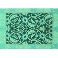 thumbnail image 1 of Ahgly Company Machine Washable Indoor Rectangle Abstract Turquoise Blue Modern Area Rugs, 6' x 9', 1 of 4