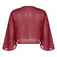 thumbnail image 4 of Miaeowve Cardigan Boléro en Mousseline à Manches 3/4 pour Femmes, Veste, Mariage, Fête, Robe de Mariée, Châles, Bourgogne, m, 4 of 6