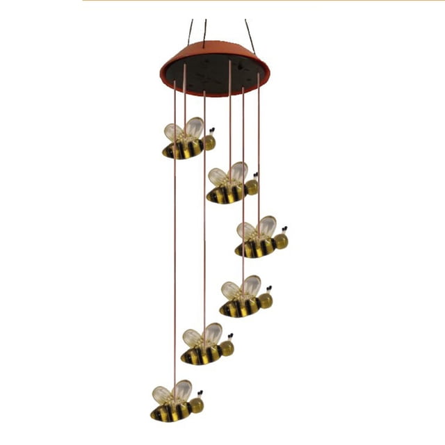 Wosthever Campanas de viento solares luces colgantes impermeables luz que cambia de Color teñido liso campana de viento lámpara de estatuilla para Iluminación y accesorios Rojo Wosthever HA067901-01