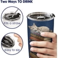 thumbnail image 5 of Cat Gifts for Cat Lovers, Funny Cat Tumbler with Lid Stainless Steel, Cute Cat Cup, Cat Tumbler with Handle, Cat Gifts for Women, 5 of 5