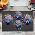 thumbnail image 2 of BaHomeck Electric Stove Burner Covers Set of 4,Round Metal Gas Stove Burner Covers 8 Inch and 10 Inch,Kitchen Decor,Colorful Fox Head With Vibrant Colors And Surrounded By Flowers And Leaves, 2 of 2