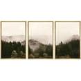 thumbnail image 5 of PixonSign Framed Wall Art Set Brown Foggy Mountains Nature Wilderness Photography Abstract Rustic Print Wall Decor Pine Trees Modern Art for Living Room, Bedroom, Office - 24"x36"x3 Natural, 5 of 5