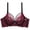 #0078-Wine, variant on Women's Solid Color Wireless Mesh Bra, Breathable Hollow Out Cutout Design, Soft Stretch Polyester Fabric, Smooth T Shirt Back Style for Daily Casual Gift