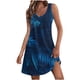 thumbnail image 1 of Vestido de Playa de Mujer para las Imágenes de la Moda de Verano de Bolsillo de Impresión sin Mangas Vestido de Cuello en V, Poliéster, 1 of 7