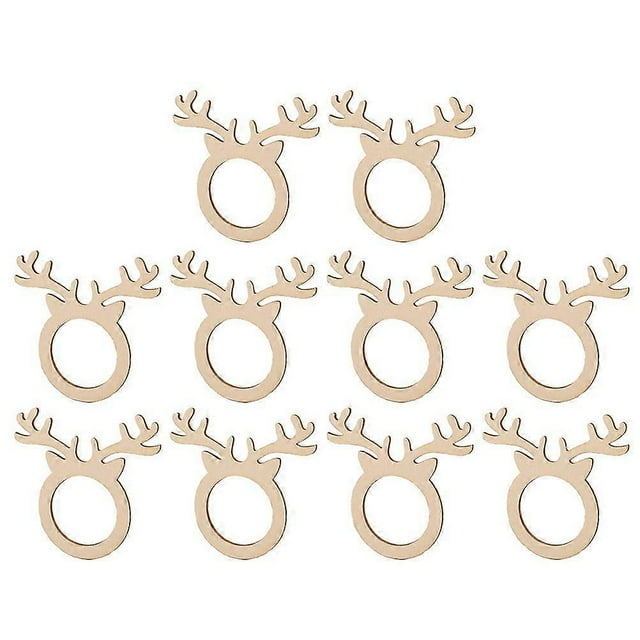 10PCS Antlers Wood Napkin Rings Fashion Napkin Buckle Party Napkin Holder Towel Buckle