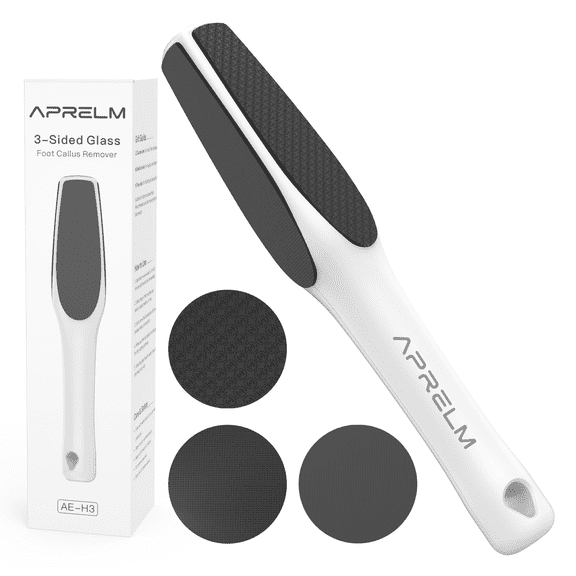 APRELM 3-Sided Nano Glass Foot File, Coarse/Medium/Fine Callus Remover for Hard Skin, Professional Pedicure Tool