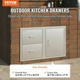 thumbnail image 2 of KFFKFF Outdoor Kitchen Double Drawers Stainless Steel Access Door ,32.5" W x 21.6" H x 20.5''D BBQ Island Door Drawer Combo,Flush Mount Outdoor Kitchen Appliances, 2 of 9