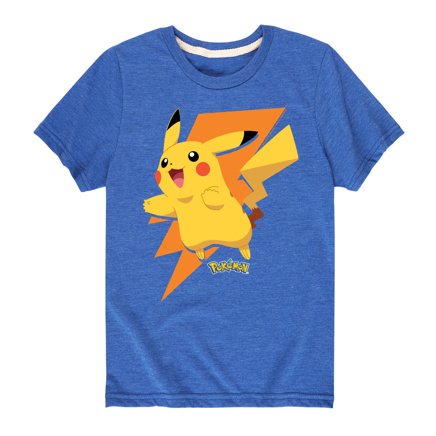 Pokemon - Pikachu Thunderbolt - Youth Short Sleeve Graphic T-Shirt ...