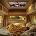 thumbnail image 2 of XYZCANDO Axolotl RV Skylight Cover Floral Camper Window Cover Foldable RV Window Shade Blackout Window Cover Sunproof UV Rays Protection Camper Trailer Fan Vent Cover RV Accessories Black, 2 of 7
