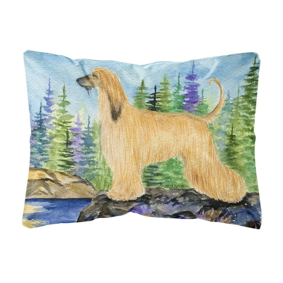 Caroline's Treasures SS8220PW1216 Afghan Hound Decorative   Canvas Fabric Pillow, 12H x16W, multicolor