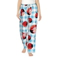 thumbnail image 2 of Kdxio Women's Comfy Stretch Flowers and Lady BugsPrint Drawstring Pajama Pants-Small, 2 of 9