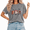 1-grey, variant on Cozymy BOO Ghost Pumpkin Collage Retro Casual Tee for Women Crewneck Short Sleeve Washed Halloween Shirt