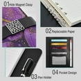 thumbnail image 4 of Leather Notebook with Pen Holder Writing Notepad Includes 100 Pages Lined Journal Glowing Purple Butterfly, 4 of 6