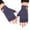 Navy, variant on Half Finger Knit Gloves for Adults, Thickened Warm Jacquard Gloves, Touchscreen Cycling Gloves, Outdoor Fingerless Thermal Gloves for Men and Women Black