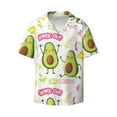 thumbnail image 2 of Lsque Avocado Work Out print Men's Cuban Collar Short Sleeve Shirt Summer Beachwear Casual Button Down Fashionable Vacation Leisure Shirt-4X-Large, 2 of 7