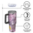 thumbnail image 4 of Floral 40oz Tumbler– Stainless Steel Insulated Tumbler with Handle and Straw, Large Capacity Travel Cup for Hot & Cold Drinks,Thanksgiving,Christmas, Spring,Flower, 4 of 6