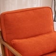 thumbnail image 4 of IVV Mid-Century Modern Accent Armchair, Burnt Orange Upholstered Chair w/ Solid Wood Frame, Comfy Reading Sofa Chair, for Living Room Bedroom Apartment, 4 of 10