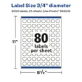 thumbnail image 6 of Avery Glossy White Round Labels, 3/4" Diameter, 2,000 Total, 6 of 9