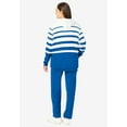 thumbnail image 2 of Woman Within Plus Size Striped Full Zip Jacket Set, 2 of 4