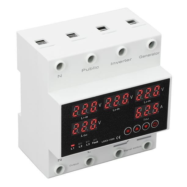 63A 3 Fase 4 Interruptor De Cable Automático Con Pantalla LED Para La Transición Estable De Generador E Inversor Alta Sensibilidad