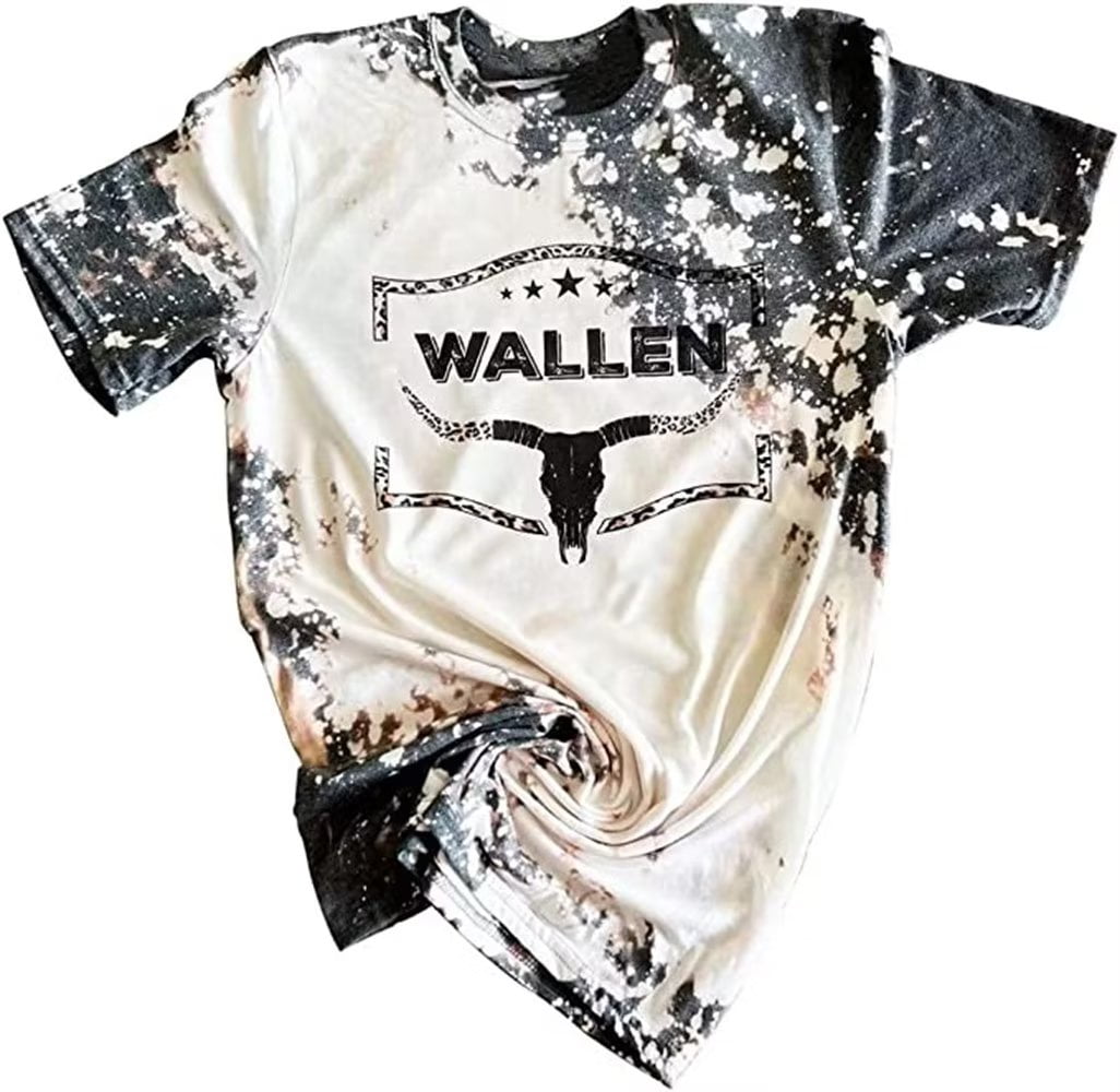 Towed22 Short Sleeve Shirts for Women,T-Shirt for Women Western Vintage Graphic Cowboys Shirts Tee Land of Legends Tops Wallen Bull Skull Tee Army