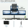 thumbnail image 5 of VIVO Quad Heavy Duty 13" to 24" Monitor Desk Mount | 3 + 1 Stand Holds 4 Screens, 5 of 8