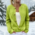 thumbnail image 2 of Women's Cardigan Long Sleeve Lightweight Fun Christmas Print Jacket, A Casual and Button-Up Top for Holiday Season,Army Green,L, 2 of 6