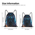 thumbnail image 2 of Xecao Cool Blue Light Wolf Pattern Sports Drawstring Backpack - String Swim Gym Bag with Wet Proof Pocket for Women&Men-Small, 2 of 6