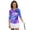 Purple Blue Marble Print, variant on HUIACONG Tiger Stripe Pattern Women's Golf Polo Shirts Quarter Zip with Wear Resistant Anti-Wrinkle Womens 3/4 Sleeve Golf Shirts for Tennis Matches Workout Outing